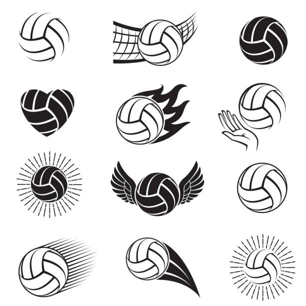 Bекторная иллюстрация набор волейбольных мячей