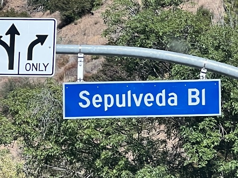 Los Angeles street sign ‘Sepulveda Boulevard’, California, USA