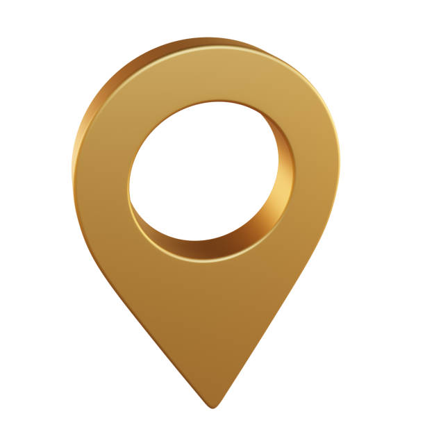 istock Gold position sign.Gold location 3d. 3d render 1423709560