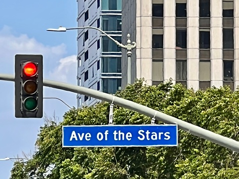Los Angeles street sign ‘Avenue of the Stars’, California, USA