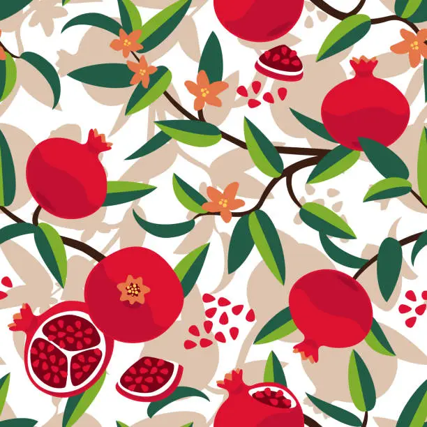 Vector illustration of Pomegranate pattern