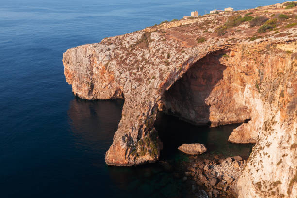 istock Blue Grotto, Malta. Scenic coastal landscape, aerial view 1423714152