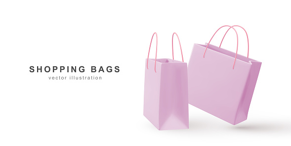 3d realistic shopping bags.