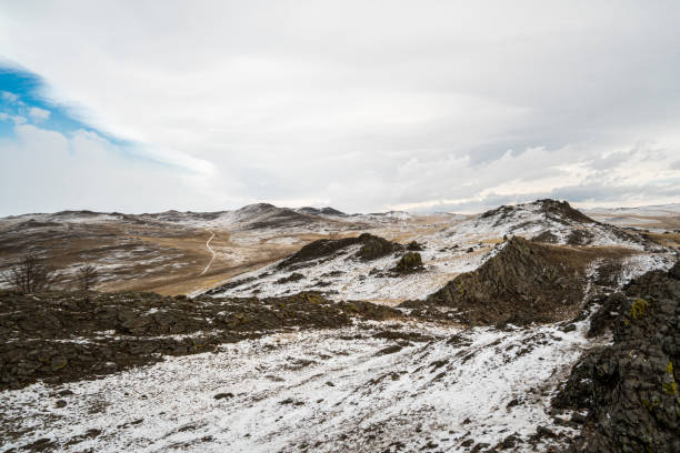 istock landscape with snow and mountains on lake Baikal 1423715700