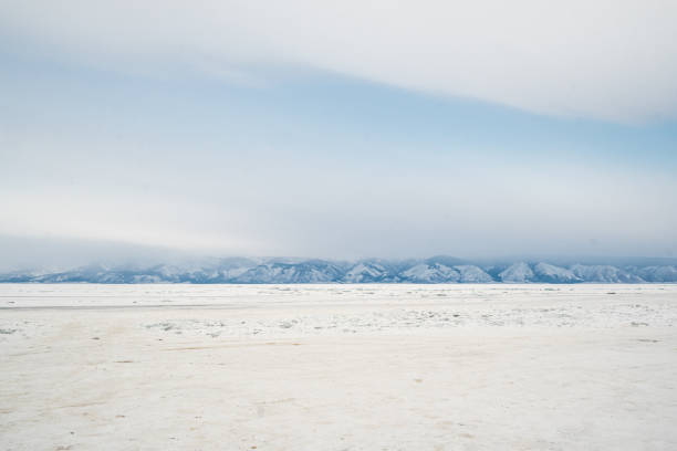 landscape with snow on the lake Baikal