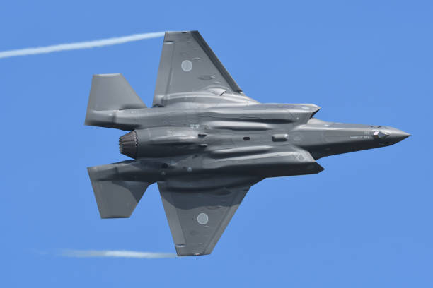 Japan Air Self-Defense Force Lockheed Martin F-35A Lightning II stealth multirole fighter. Aomori Prefecture, Japan - September 11, 2022:Japan Air Self-Defense Force Lockheed Martin F-35A Lightning II stealth multirole fighter. misawa japan stock pictures, royalty-free photos & images