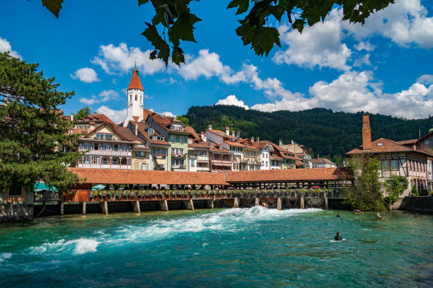 beautiful village of Thun on the Thunersee, Canton of Bern, Switzerland