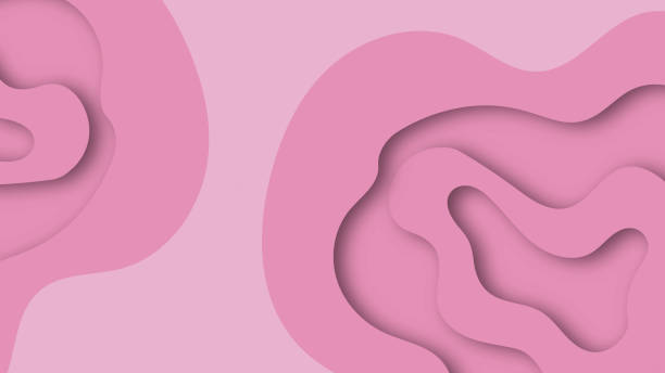 istock abstract pink background with waves and transitions. for banner, invitation, poster or website design. Paper cutting style, imitation 3D effect, space for text. 1423743505