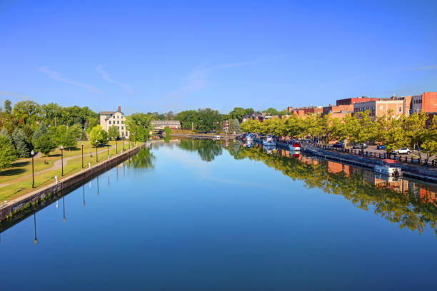 Seneca Falls, New York Seneca Falls is a hamlet and census-designated place in Seneca County, New York. The town is east of Geneva, New York, in the northern part of the Finger Lakes District. erie canal stock pictures, royalty-free photos & images