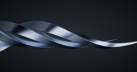 Metallic curve geometry background, 3d rendering. Computer digital drawing.