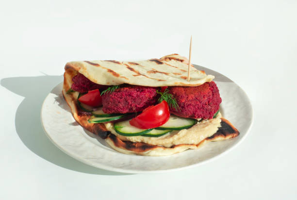 istock Pita Bread Sandwich with Beet Falafel 1423754162