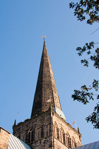 St. Cuthberts church spire stock photo