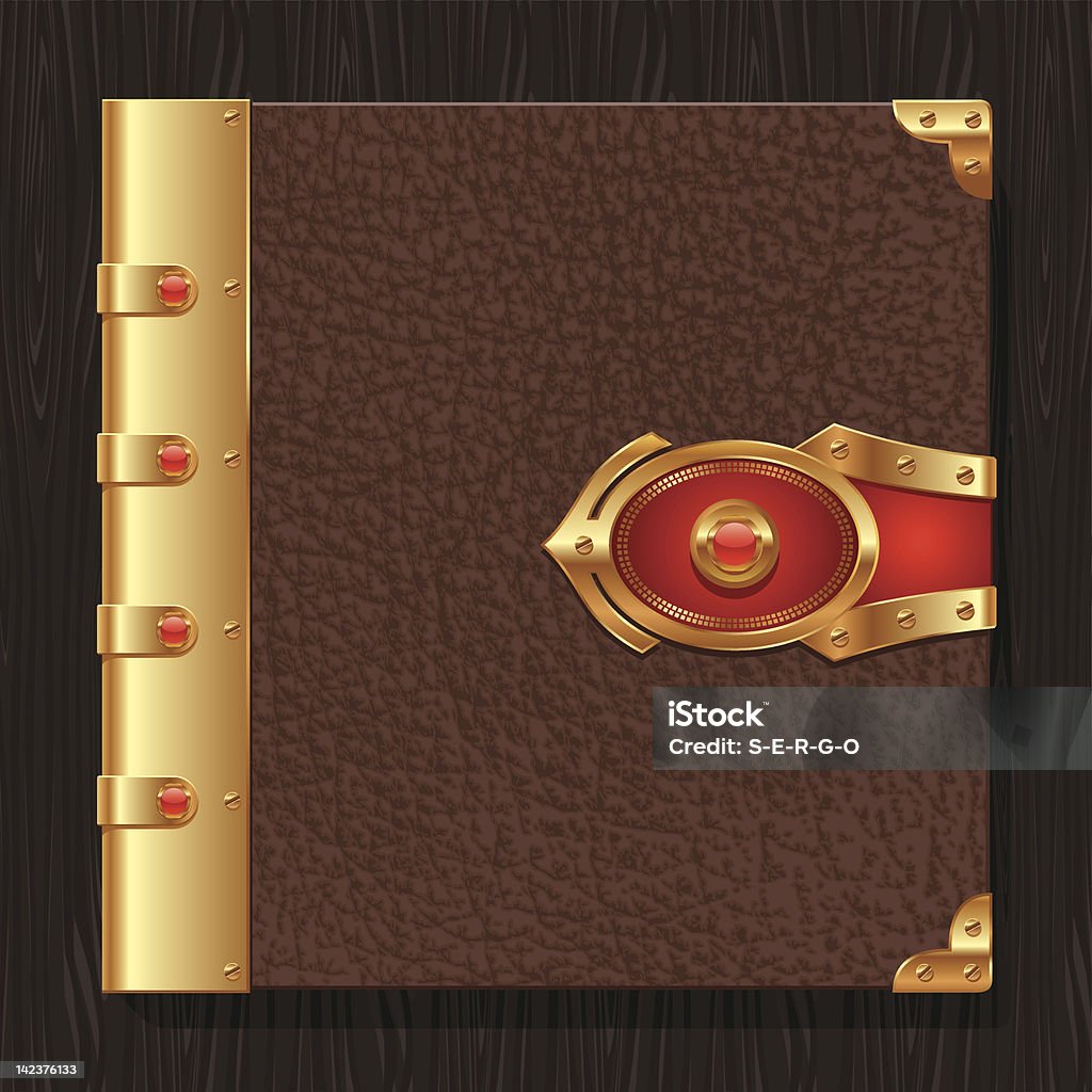 Vintage hardcover leather book - Grafika wektorowa royalty-free (Okładka książki)