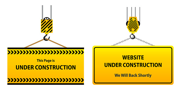 set of website under construction isolated or 404 error page connection or website under maintenance banner. eps vector