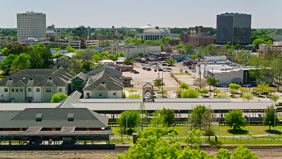 Aerial shot of Lafayette, Louisiana on a clear and sunny spring day. 

Authorization was obtained from the FAA for this operation in restricted airspace.