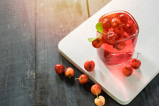 Cherries drink with fresh cherry, Cherry juice