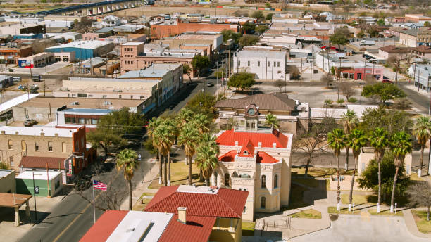 istock Eagle Pass, Texas Looking Towards Mexico - Aerial View 1423774584