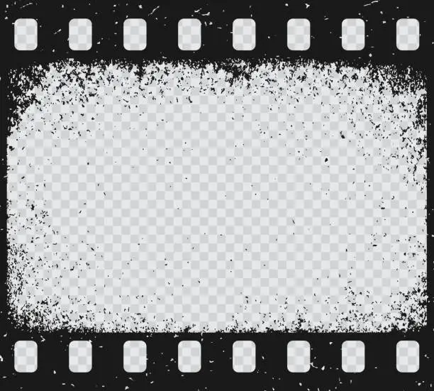 Vector illustration of Old grunge movie film strip vintage border texture