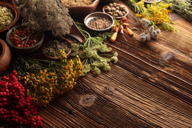 istock Natural medicine background. 1423786368