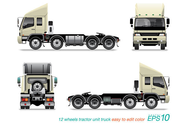 ilustrações, clipart, desenhos animados e ícones de vídeo trailer 19 - flatbed truck truck truck driver heavy
