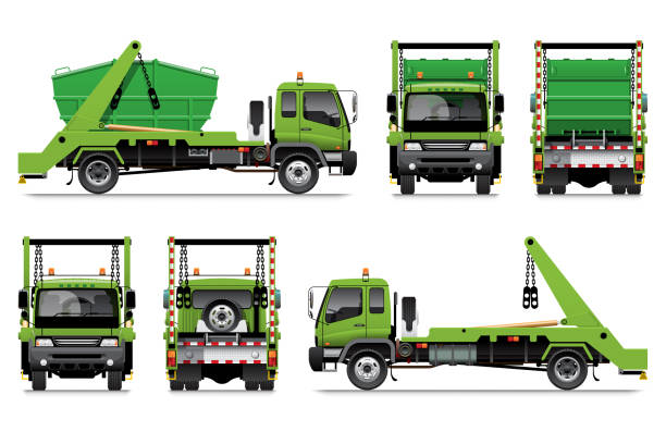 lkw 40 - car side view truck truck driver stock-grafiken, -clipart, -cartoons und -symbole