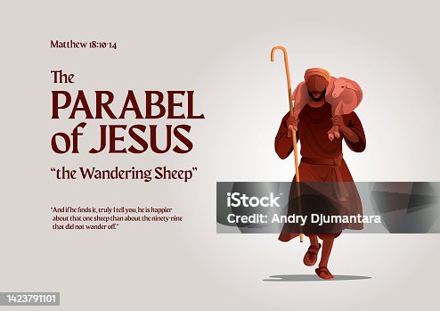 istock Bible stories - The Parable of the Wandering Sheep 1423791101