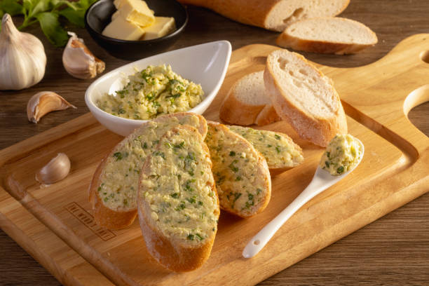 istock Garlic Bread Baguette and Ingredients 1423797025