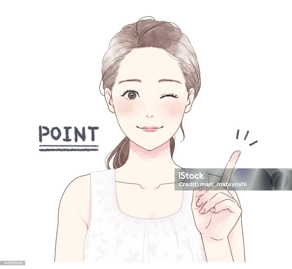 Winking Point A Woman Winking And Posing For Points Stock Illustration - Download ...