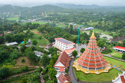 Wat Huay Pla Kang temple is one of the most popular tourist attraction in Chiang Rai province of Thailand.