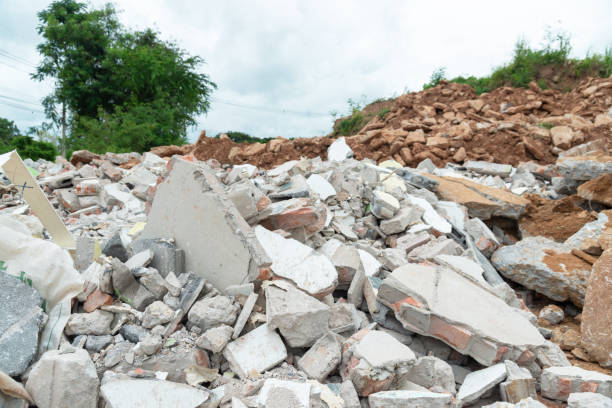 istock Brick and rubble on a cobbled road in Thailand 1423802924