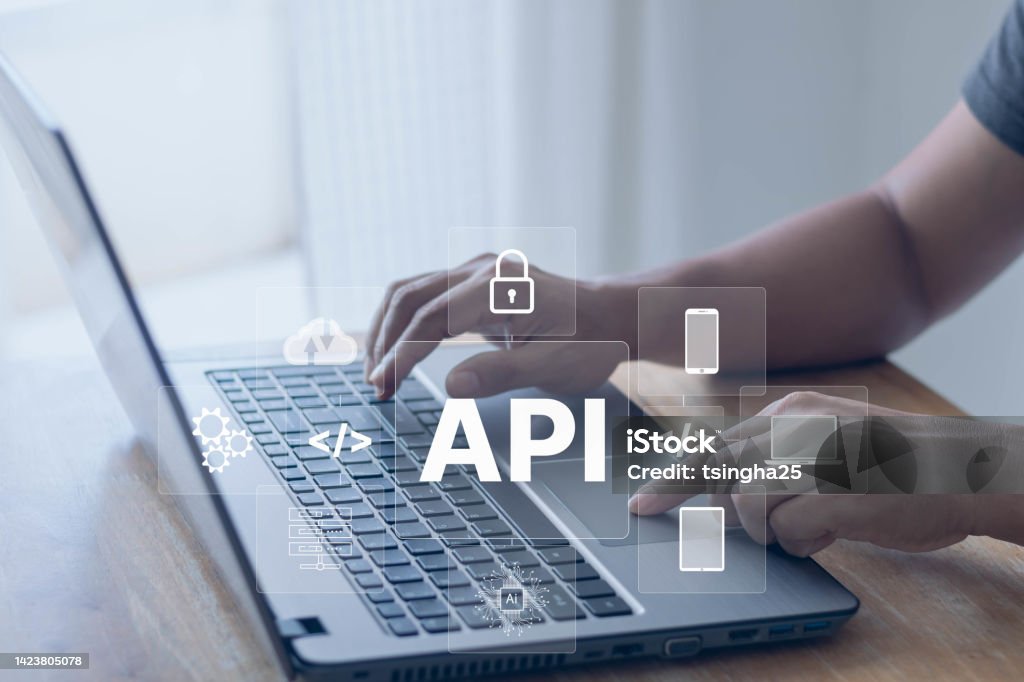API Application Programming Interface connect services on internet and allow network data communication, a software engineer and development tool for IoT, cloud computing, robotic process automation Applying Stock Photo API Application Programming Interface connect services on internet and allow network data communication, a software engineer and development tool for IoT, cloud computing, robotic process automation Applying Stock Photo