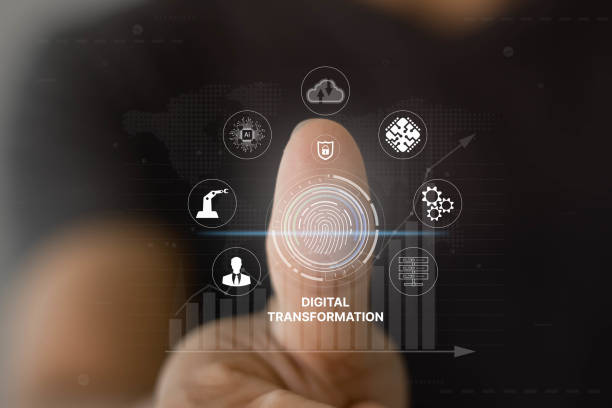 istock Digital transformation, disruption, innovation, internet of things, new technology, bigdata, business process strategy, automate operation, customer service management, cloud computing, smart industry 1423805096
