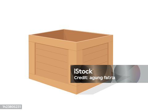 istock Opened empty wooden packaging Pallet 1423805231