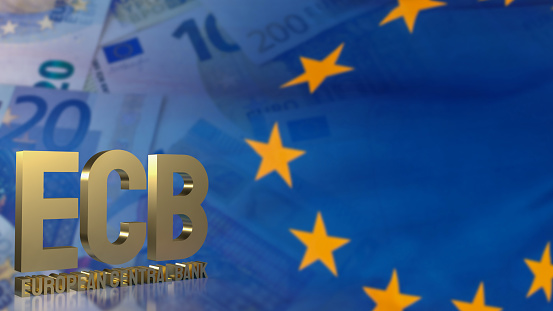 eco or European central bank for business concept 3d rendering