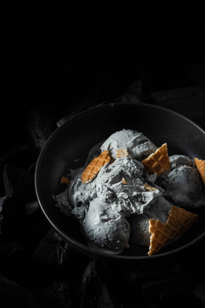 istock Homemade black ice cream 1423812745