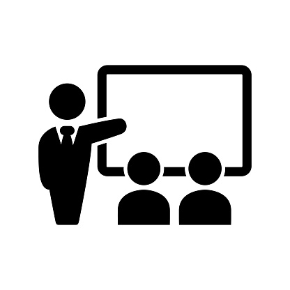 Presentation meeting icon vector graphic illustration