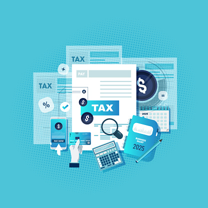 Tax calculation design stock illustration
