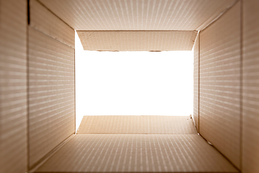 View of the inside box with white background