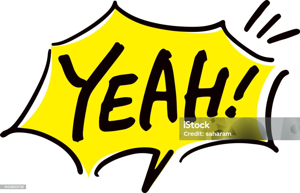 All Yeah Vector Handwritten Balloon Letters Yeah Vector Data Stock Illustration ...