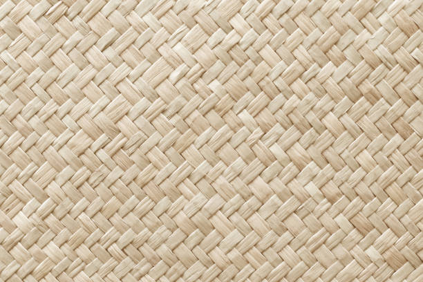 istock Pattern of old reed weaving mat with vintage style for background and design art work. 1423836428