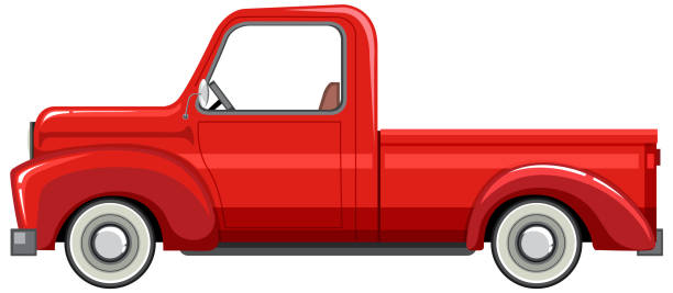 istock Classic truck car in cartoon style 1423837907