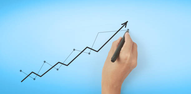 istock Hand drawing  chart, graph stock of growth 1423838072