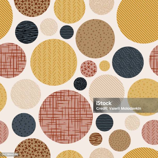 Differncence Texture Pattern Seamless Pattern Circles Different Textures And Shades Stock ...