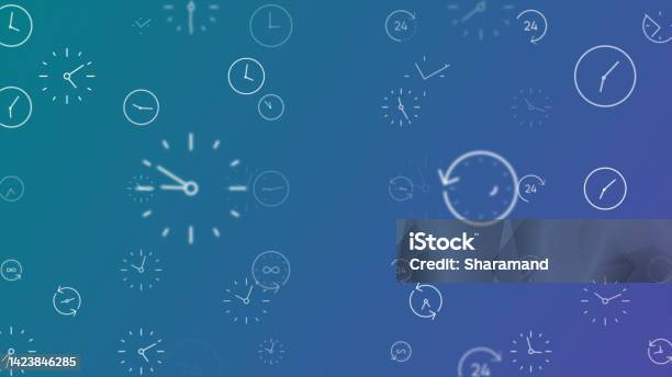 Simple Time Color Pattern Background Clock Pattern Time Background Stock Photo - Download Image Now - Clock ...