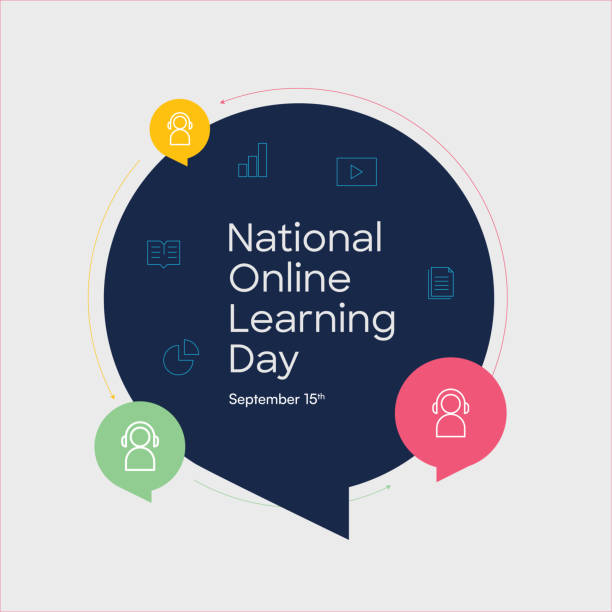 National Online Learning Day bubble chart concept