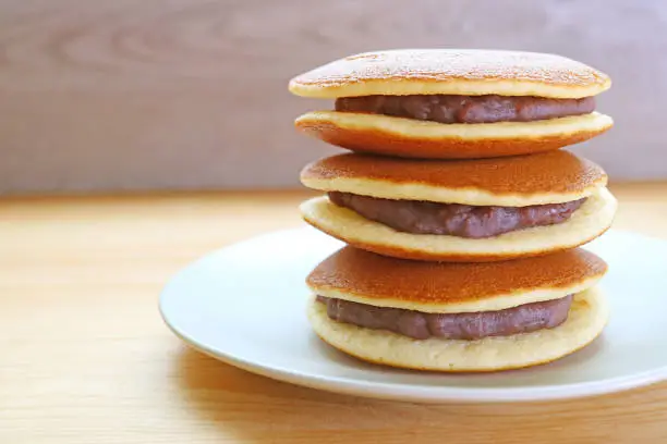 Photo of Stack of Mouthwatering Dorayaki, Japanese Azuki Bean Paste(Anko) Filled Confections