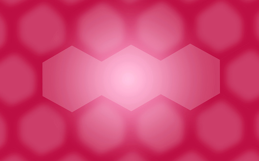 Gradient French Rose Pink 3D Hexagon Shape Pattern for Abstract Backdrop