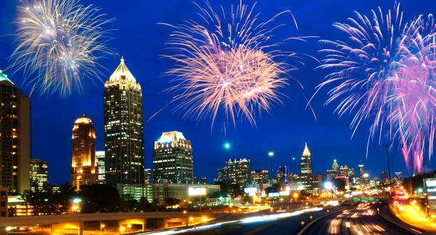 istock New year fireworks over Atlanta. 1423851745