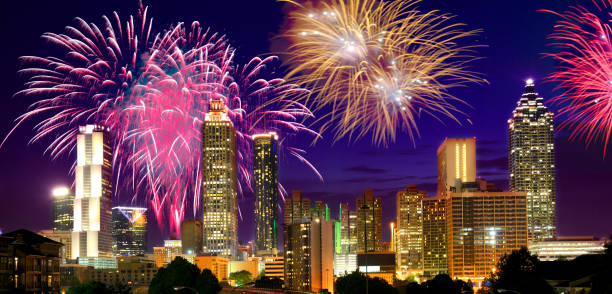 istock New year fireworks over Atlanta. 1423851766