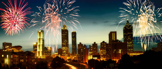 istock New year fireworks over Atlanta. 1423851778